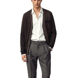 Hugo Boss Orange Label brown black lightweight cardigan sweater L